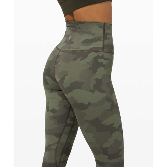 Lululemon Align Pant 28" Heritage 365 Camo Green SZ 4 Twill Multi Leggings EUC - Picture 1 of 12